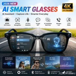 Gafas Inteligentes con IA 2026 con Cámara HD de 8MP, Llamadas Inalámbricas por Bluetooth, Gafas de Sol con Audio, Música Local, IA, Preguntas y Respuestas, Traducción, para Hombre