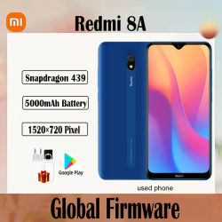 Firmware global Xiaomi Redmi 8A smartphone 5000mAh 6.22 pulgadas 4G 64G Snapdragon 439 12MP 18W Reconocimiento facial teléfono usado