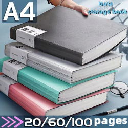 Carpeta transparente A4 de gran capacidad, almacenamiento de papel, gestión de archivos multicapa, papelería de libros transparente