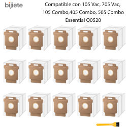 104 bolsas para polvo Q0520 para aspiradora iRobot Roomba 2 Essential Robot con 105 Combo, Plus 405 Combo, Plus 505 Combo, Max 705 Vac