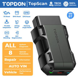 Escáner TOPDON TopScan Lite, Herramienta de Diagnóstico Inteligente, Guía de Reparación DTC, Lector de Códigos OBD2 Bluetooth, Escáner OBD2 para Todos los Sistemas