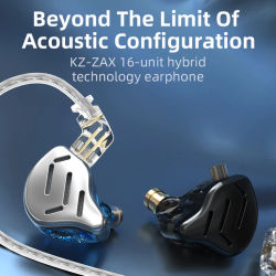 Auriculares KZ ZAX 16 unidades HIFI Bass In Ear Monitor tecnología híbrida auriculares con cancelación de ruido 7BA + 1DD auriculares deportivos