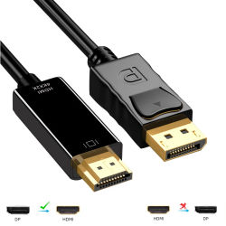 Cable DP DisplayPort a HDMI DisplayPort macho a macho Cable de Audio y vídeo Compatible con HD para ordenador portátil TV proyector Monitor