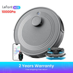 Lefant M2S Robot Aspirador y Fregador, Succión 10000Pa, Navegación Láser LDS, 240 Min Autonomía, Control APP/Alexa/Google Home, WiFi 2.4G&5G, Aspiradora Robótica Auto-recargable