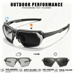 Gafas de Sol Polarizadas Fotocromáticas Clásicas para Hombre - Almohadillas Nasales Ajustables, Protección UV400 para Conducir, Pescar y Actividades al Aire Libre en Todo Tipo de Clima