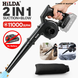Soplador de hojas inalámbrico HILDA 21V 2 en 1, soplador y aspiradora de alta potencia, soplador de aire portátil para coche, jardín, césped y limpieza de PC