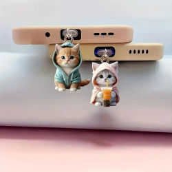 Tapón antipolvo Universal para teléfono, tapón antipolvo para gato, accesorio decorativo para teléfono, accesorios colgantes para interfaz iPhone Samsung tipo C