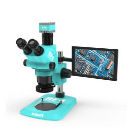 RF4 6.5X-65X Trinocular estéreo Zoom HDMI 2K cámara 10 pulgadas Monitor laboratorio reparación Industrial microscopio RF6565TV-2KC2-S010