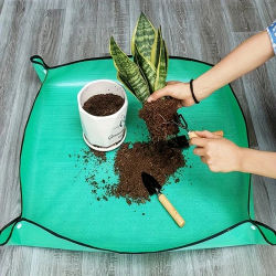 1 Uds. Estera para plantar 50cm -100cm, almohadilla para macetas de jardinería, maceta plegable para plantas de jardín, esteras impermeables para trasplante