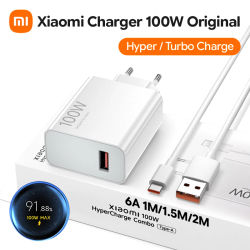 Cargador Rápido Original Xiaomi de 100W, Adaptador de Carga Turbo, Cable USB Tipo C, Xiaomi 17T Pro, POCO F8 Pro, F7, F8 Ultra, X6, X8, X7 Pro, K90