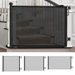 Puerta Retráctil de Seguridad para Bebés y Mascotas, Barrera para Escaleras sin Perforaciones, Malla de Seguridad para Niños, Puerta de Seguridad para Perros y Gatos, Sin Taladro