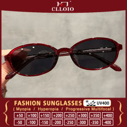 CLLOIO Gafas de sol simples y pequeñas ovaladas para mujer, anti-UV, para verano, al aire libre, para conducir, viajar, vacaciones, gafas de sol ópticas con prescripción