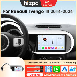 Radios de coche Hizpo con Bluetooth para Renault Twingo Ⅲ 2014 - 2024, reproductor Multimedia, Autoradio, navegación GPS, Carplay inalámbrico, 2din, 4G