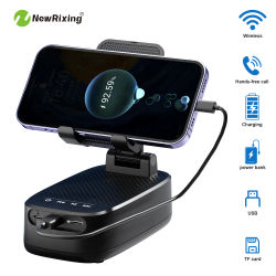 Soporte Inalámbrico para Teléfono, Altavoz Portátil, Soporte para Altavoz y Teléfono, Banco de Energía de Emergencia, Batería de 1800mAh, Carga USB, Manos Libres
