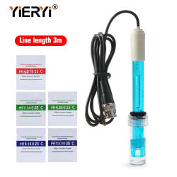 Sonda de Repuesto PH con Interfaz BNC, Cable de 300 cm, Sonda Q9 0-14 PH, Controlador, Monitor, Sensor de PH para Acuario e Hidroponía