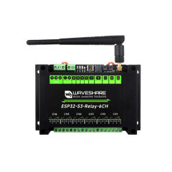 Módulo de relés WiFi industrial de 6 canales Waveshare ESP32-S3, con Bluetooth, RS485 e interfaz Pico HAT.