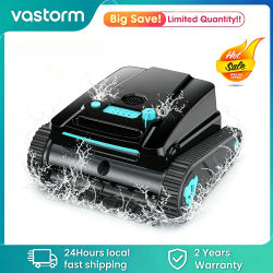 Robot Limpiafondos Vastorm H2, 120 Minutos de Autonomía, Área de Limpieza de 200m², Función de Estacionamiento Automático, Limpieza Potente Inalámbrica de Piso, Pared y Línea de Agua, con Filtro de 4L