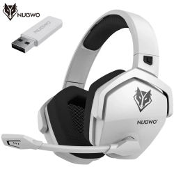 NUBWO G06 Auriculares inalámbricos duales Gamer 2,4 GHz Bluetooth 5.3 Auriculares para juegos con micrófono para PS5, PS4, PC, móvil, Switch