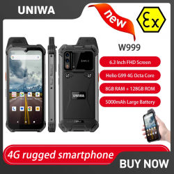 UNIWA W999 ATEX teléfonos inteligentes a prueba de explosiones resistentes IP68 6,39 "FHD Andriod13 8GB + 128GB 5000mAh Walkie Talkie PTT NFC teléfono móvil