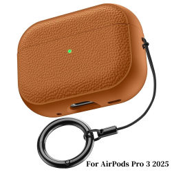 Capa 2025 para AirPods Pro 3, funda protectora de diseño de cuero TPU suave para AirPods 4 3 2 1 Pro 2 Pro2 Pro3, fundas con cordón