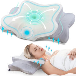 Almohada de espuma viscoelástica de rebote lento, almohada cervical que no se deforma, almohada mariposa, almohada para columna cervical, venta al por mayor