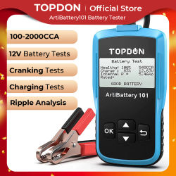 TOPDON AB101 probador de batería Digital 12V Monitor de batería de coche portátil probador de circuito de carga de arranque de coche analizador automático vehículo