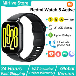 Reloj Inteligente Xiaomi Redmi Watch 5 Active, Pantalla LCD de 2 Pulgadas, Llamadas por Bluetooth, Monitoreo de Frecuencia Cardíaca y Oxígeno en Sangre Durante Todo el Día, Bluetooth 5.3