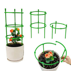 9 unids/set 3 capas soporte para plantas estacas redondas anillo de soporte para plantas soporte de jaula de plástico para plantas maceta enrejado trepador