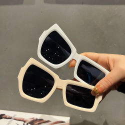 Gafas de sol tipo ceja para mujer y hombre, lentes de sol cuadradas poligonales de marca Vintage de diseñador, gafas de sol para mujer, gafas Unisex