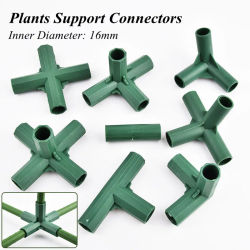 Conectores de soporte para plantas de 16mm, 10-30 Uds., 2/3/4/5 vías, soporte para invernadero de jardín, juntas de varilla, marco de construcción, accesorios fijos DIY