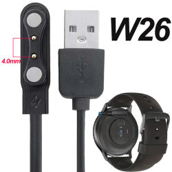 Cargador magnético para reloj inteligente con espaciado de 2 pines, 4,0 mm, cable USB de alta velocidad: reemplazo seguro, negro, | Cable duradero, Smartwatch