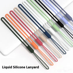 Cordón de teléfono suave de silicona líquida, pulsera corta de Color sólido a la moda, correa de muñeca antipérdida para tarjetas de cámara de teléfono móvil