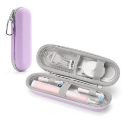 Estuche impermeable para cepillos de dientes Oral-B/Philips: correas elásticas seguras y almacenamiento de malla transpirable, organizador de viaje compacto de PU