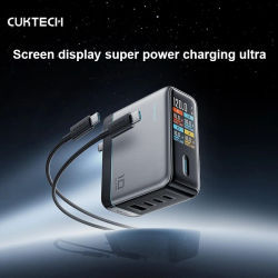 Cargador Superrápido CUKTECH 10 GaN Ultra AD 1204U USB-C con Pantalla Táctil, Control de Temperatura Seguro, Cargador Rápido Nuevo