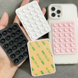 Soporte para teléfono de silicona color caramelo: respaldo adhesivo 3M y soporte con ventosa antideslizante para selfies, vídeos y soporte seguro para teléfono