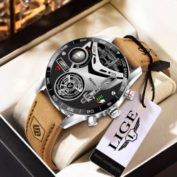 Reloj Inteligente LIGE 2026, Nuevo, Resistente, Militar, con GPS, Pantalla AMOLED HD, Monitor de Ritmo Cardíaco, Llamadas Bluetooth, Resistente al Agua, para Exteriores