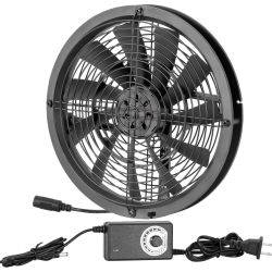 Ventilador de refrigeración CC de 250mm y 25cm, 12V, 250x30mm con CA 110V, 115V, 220V, 230V, cable de alimentación, controlador de velocidad, tienda de cultivo, planta ajustable