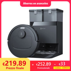 Robot aspirador ECOVACS Deebot T30e Omni con función de limpieza, potencia de succión de 25.000 Pa | Limpieza OZMO Turbo 2.0, cepillo principal triple en V antienredos ZeroTangle 3.0, Omni-Station,
