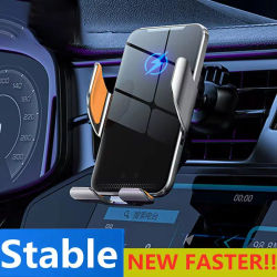 Cargador de coche inalámbrico, soporte magnético para teléfono de coche, para iPhone 15, 14, 13, 12 X XR, Samsung, soporte de carga rápida infrarroja para coche