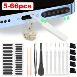 Juego de herramientas limpiadoras para quitar el polvo, puerto de altavoz Universal para teléfono, 5-66 Uds., para IPhone, Samsung, Xiaomi, cepillo, hisopos de algodón, filtro de aire