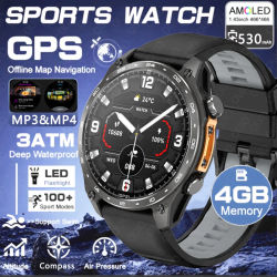 Nuevo Reloj Inteligente Militar para Exteriores con GPS, Brújula, Altímetro, Resistente al Agua 3ATM, 530mAh, Llamadas Bluetooth, Reloj Deportivo para Hombre
