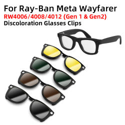 Hibloks para Ray-Ban Meta Wayfarer y GEN 2 RW4012/RW4008/RW4006, Clip para Gafas Inteligentes, Lentes de Sol Polarizadas M&L, Antideslumbrantes