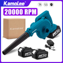Kamolee-soplador de hojas eléctrico para el hogar, aspirador 2 en 1 para soplar el polvo, soplador de limpieza de polvo para ordenador, herramientas eléctricas de 18V-21V
