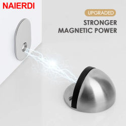 Topes de puerta magnéticos NAIERDI, tapón de puerta magnético de goma de acero inoxidable sin clavos, para el hogar, cocina, herrajes para muebles de dormitorio