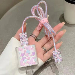 Funda protectora para cargador de mariposa, Protector de Cable para iPhone de 18W/20W, Cable de carga rápida, cuerda protectora para cargador antirotura de datos