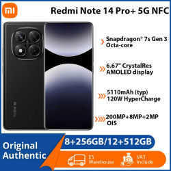 Xiaomi Redmi Note 14 Pro+ Note 14 Pro Plus 5G NFC, teléfono móvil con 8 GB de RAM, 256 GB de almacenamiento, pantalla AMOLED CrystalRes de 6,67 pulgadas, cámara de 200 MP con estabilización óptica de