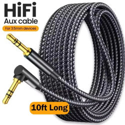 Cable de Audio con conector de 3,5mm, codo de 90 grados, Cable auxiliar de altavoz macho a macho para Samsung Xiaomi MP3/4, Cable adaptador de vídeo para auriculares de coche