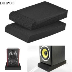 Almohadillas aislantes de espuma acústica para altavoz de estudio, esponja antideslizante antigolpes, paneles de aislamiento de altavoces de escritorio, 33x27x4cm, 1 Juego