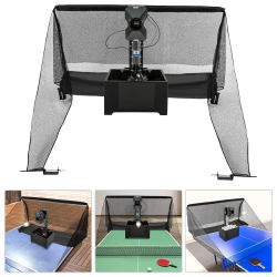 Robot de tenis de mesa con red, máquina automática de pelotas de Ping Pong para entrenamiento con 100 pelotas, máquina lanzadora de pelotas de Ping Pong