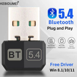 Adaptador USB Bluetooth 5,4, adaptador Dongle inalámbrico Bluetooth 5,3 para PC, portátil, altavoz inalámbrico, receptor de Audio, transmisor USB